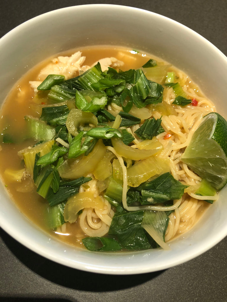 Spicy Honey Ginger and Soy Noodle soup