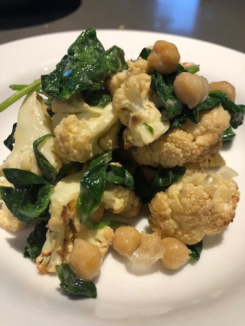Warm Roasted Cauliflower Salad with Citrus Mint and Lime