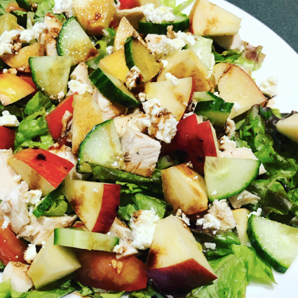 Lemon and Red Apple Salad with Grilled Chicken
