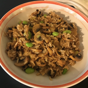 Stir Fried Rice and Mushrooms