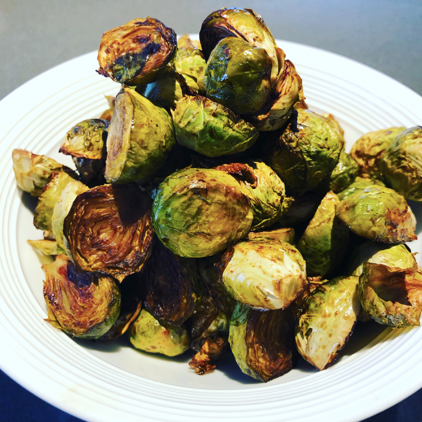 Harissa and Pomegranate Roasted Brussel Sprouts