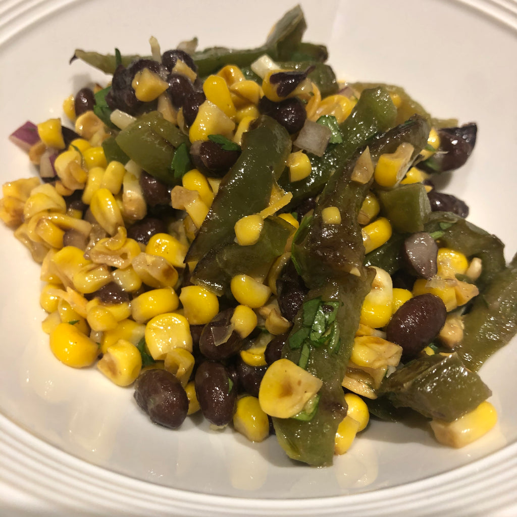Charred Corn Salad with Lime Habanero Honey Dressing