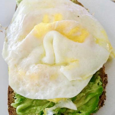 Egg Topped Avocado Toast with Olive Oil