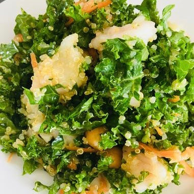 Lemon Kale and Quinoa Salad with Shrimp